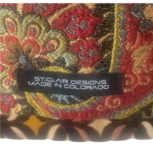 ST. CLAIR DESIGNS Black and Red Crossbody Bag with Intricate Pattern Boho - Picture 2 of 6